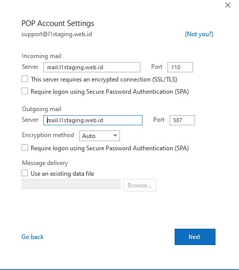 Email Port Setting